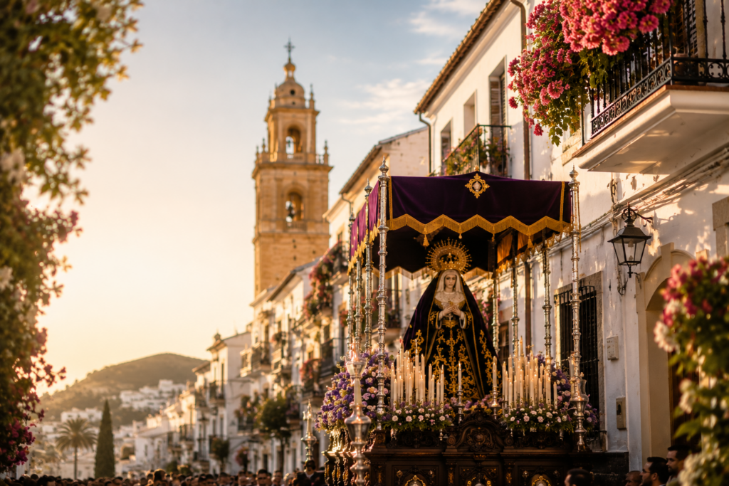 Semana Santa procession in Almuñécar, Andalusia, Spain